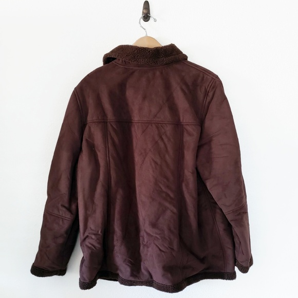 Utex Design Micro Suede Sherpa Fleece Pea Coat - Picture 2 of 6